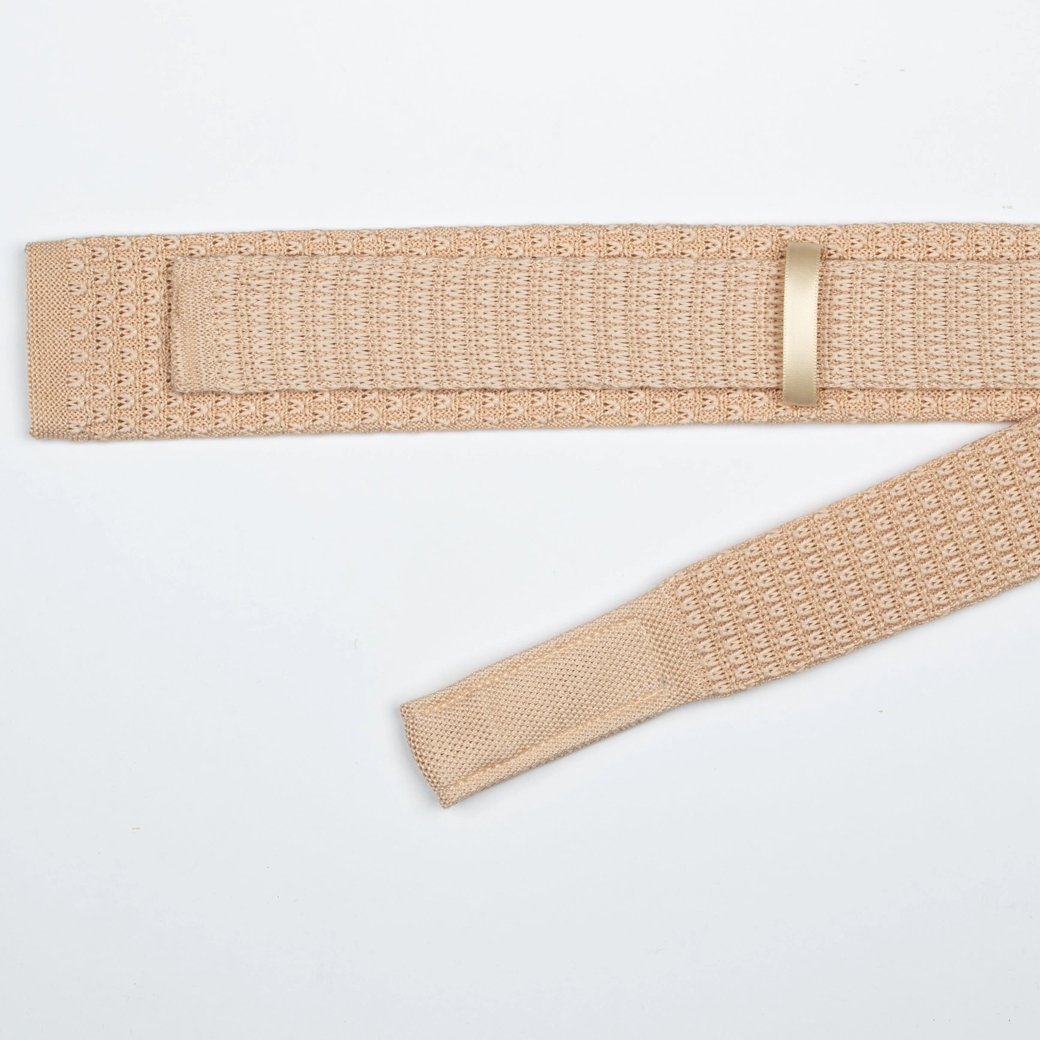 Ecru Texture Knitted Tie