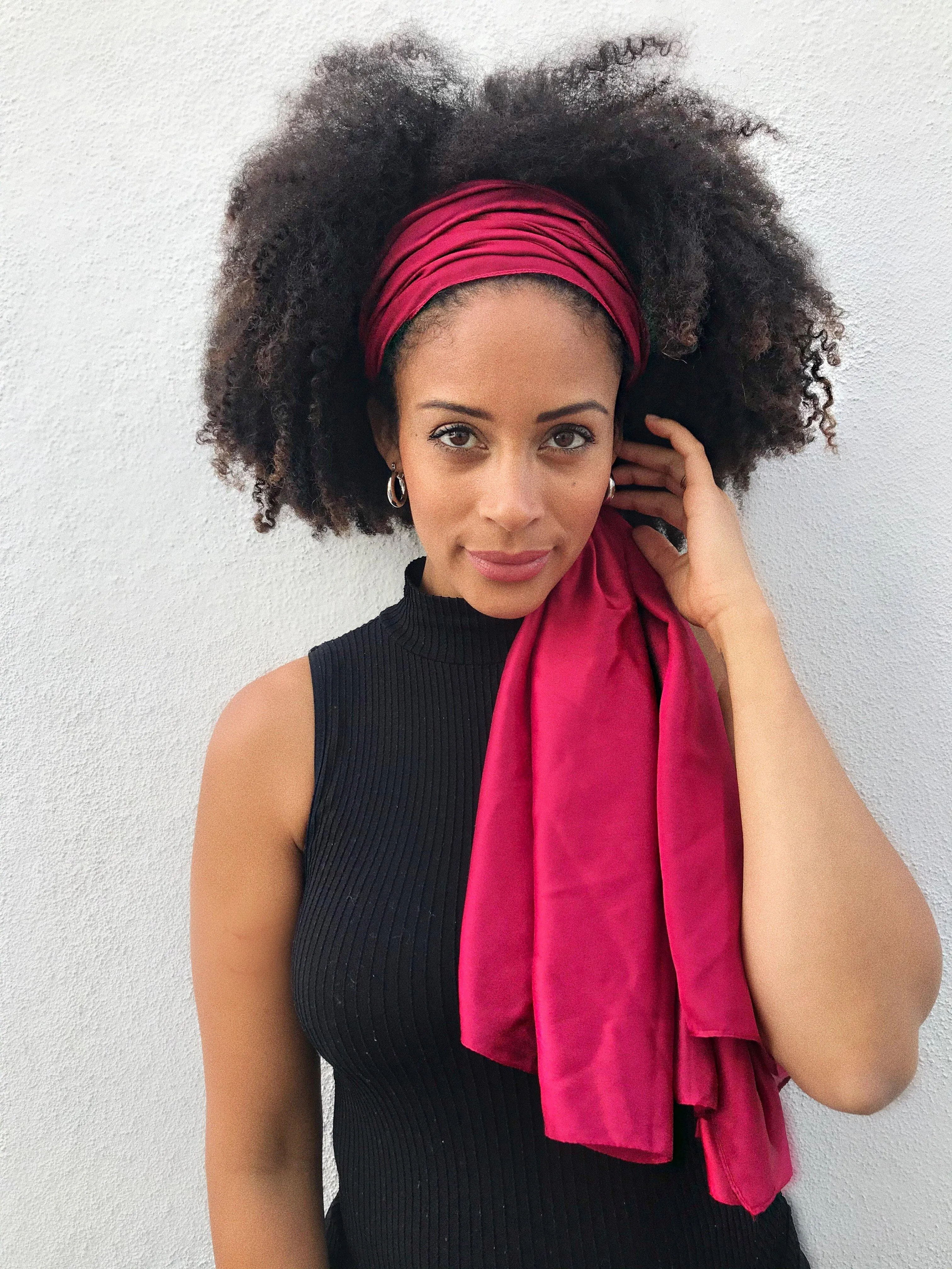 Satin Head Scarf for Naturally Curly Hair