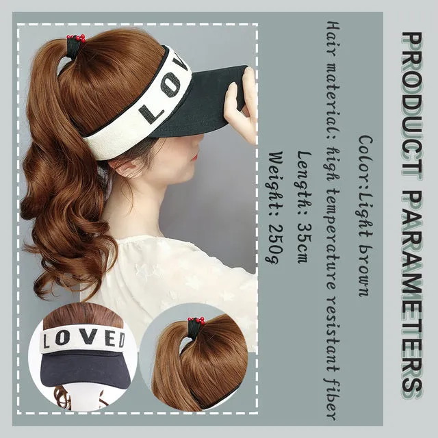 Women Artificial Hair Summer Baseball Cap